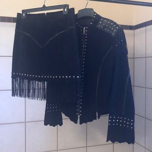 Cripple Creek leather skirt S-jacket M.